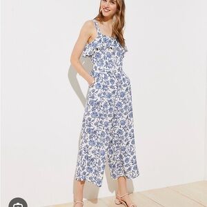 Loft trellis garden ruffle Jumpsuit-floral paisley